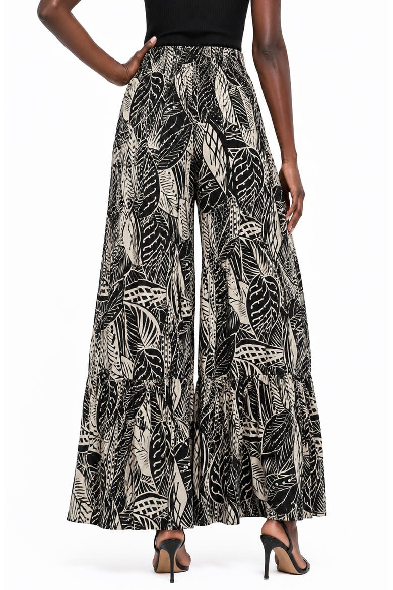 Marry Me Tiered Wide Leg Pull-On Pants, Alternate, color, LAYERED LEAVES