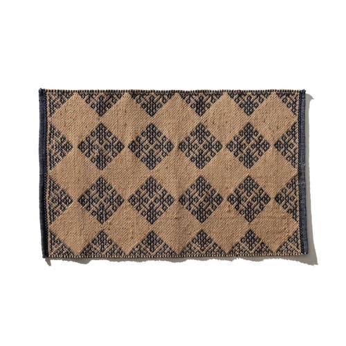 Puebco Tile Patterned Jute Mat In Mykonos