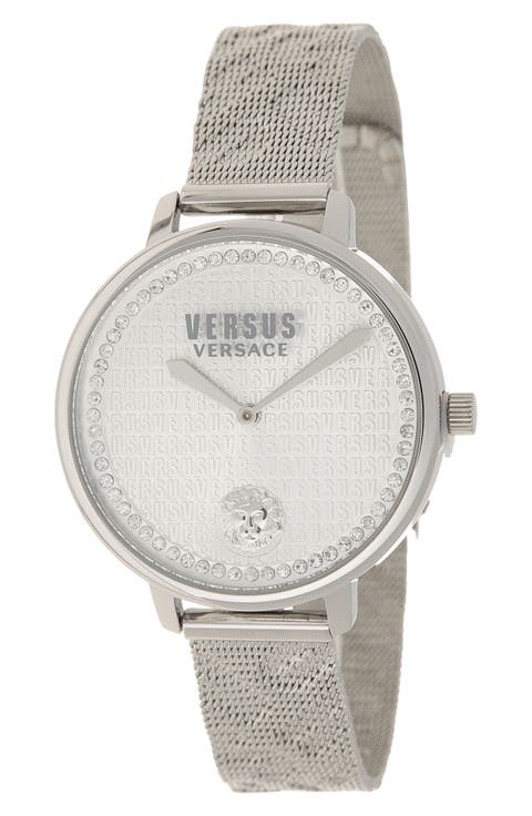 La Villette Crystal Mesh Strap Watch, 36mm