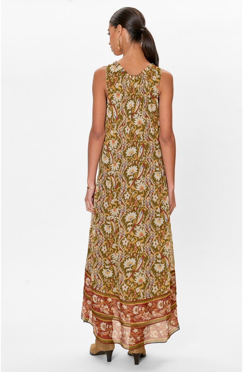 Rebecca Taylor Isha Printed Dress, Alternate, color, Pesto Combo