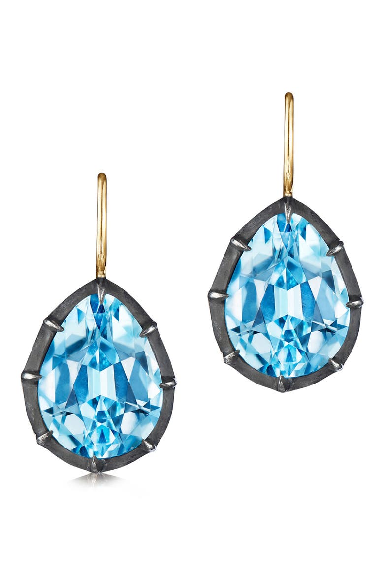 Topaz Drop Earrings, Main, color, BLUE TOPAZ