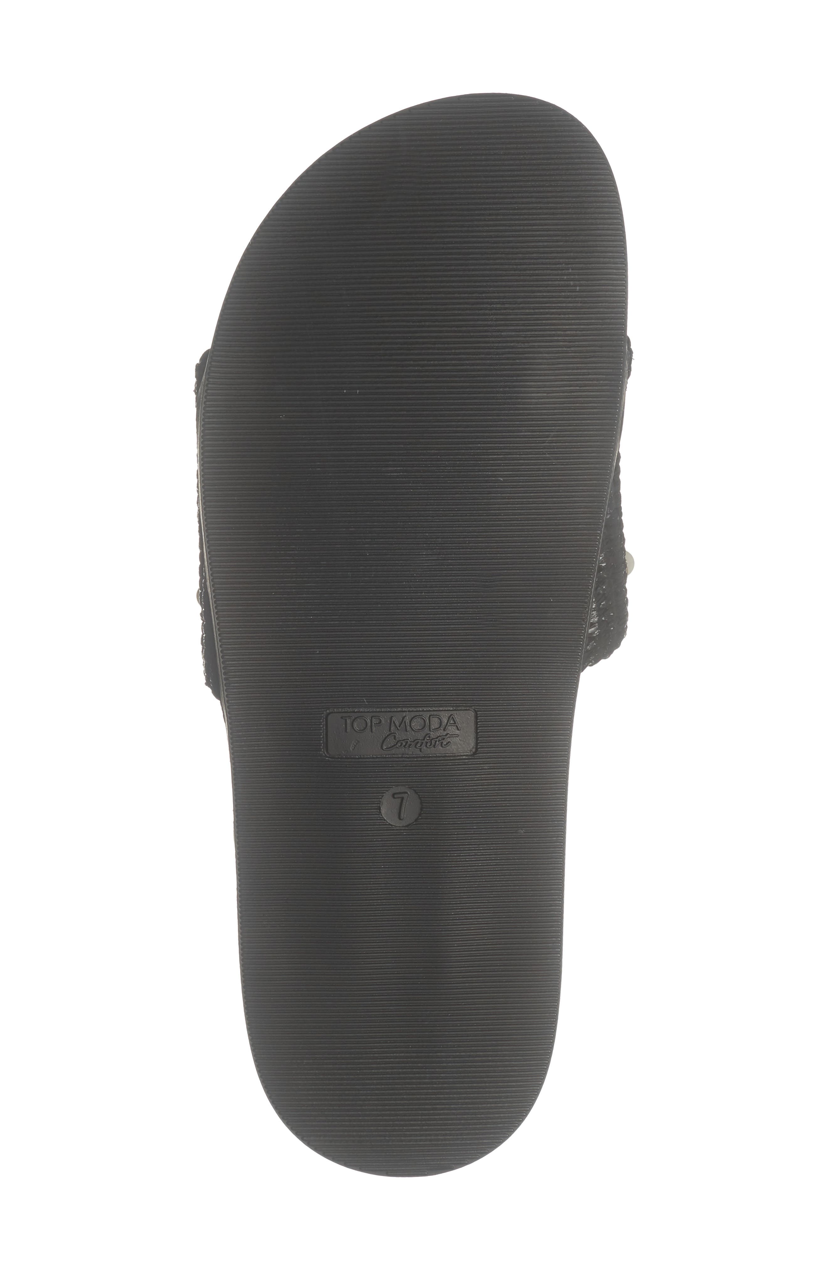 TOP MODA Daneia Raffia Slide Sandal, Alternate, color, Black Raffia