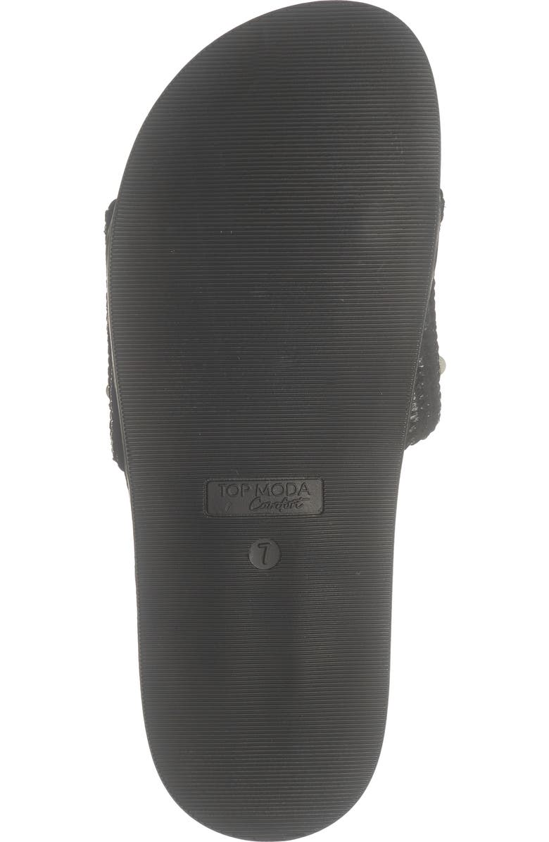 TOP MODA Daneia Raffia Slide Sandal, Alternate, color, Black Raffia