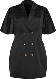 City Chic Julissa Short Sleeve Satin Blazer Dress