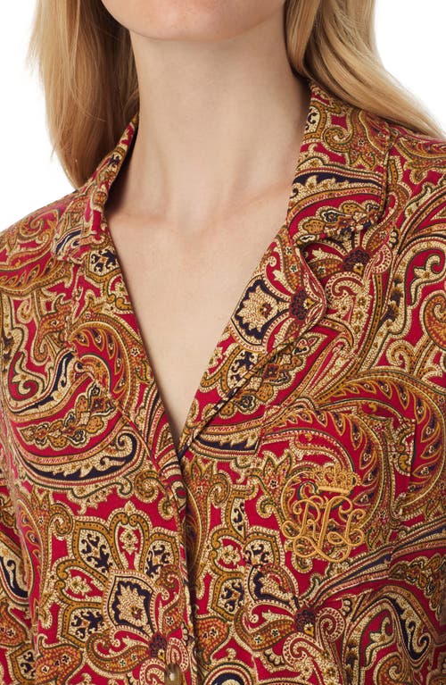 Ralph Lauren Lauren Cotton Blend Sleepshirt In Blue