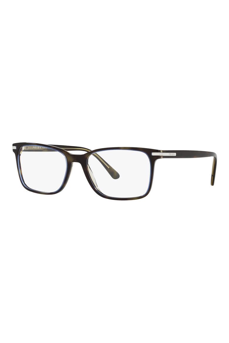 56mm Rectangular Optical Glasses, Alternate, color, TURQUOISE TORTOISE/DEMO LENS