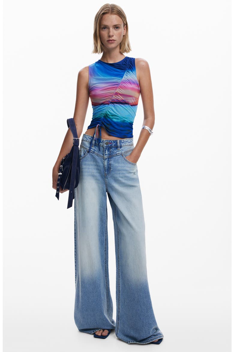 Shadow Pocket Wide Leg Jeans, Alternate, color, MEDIUM BLUE