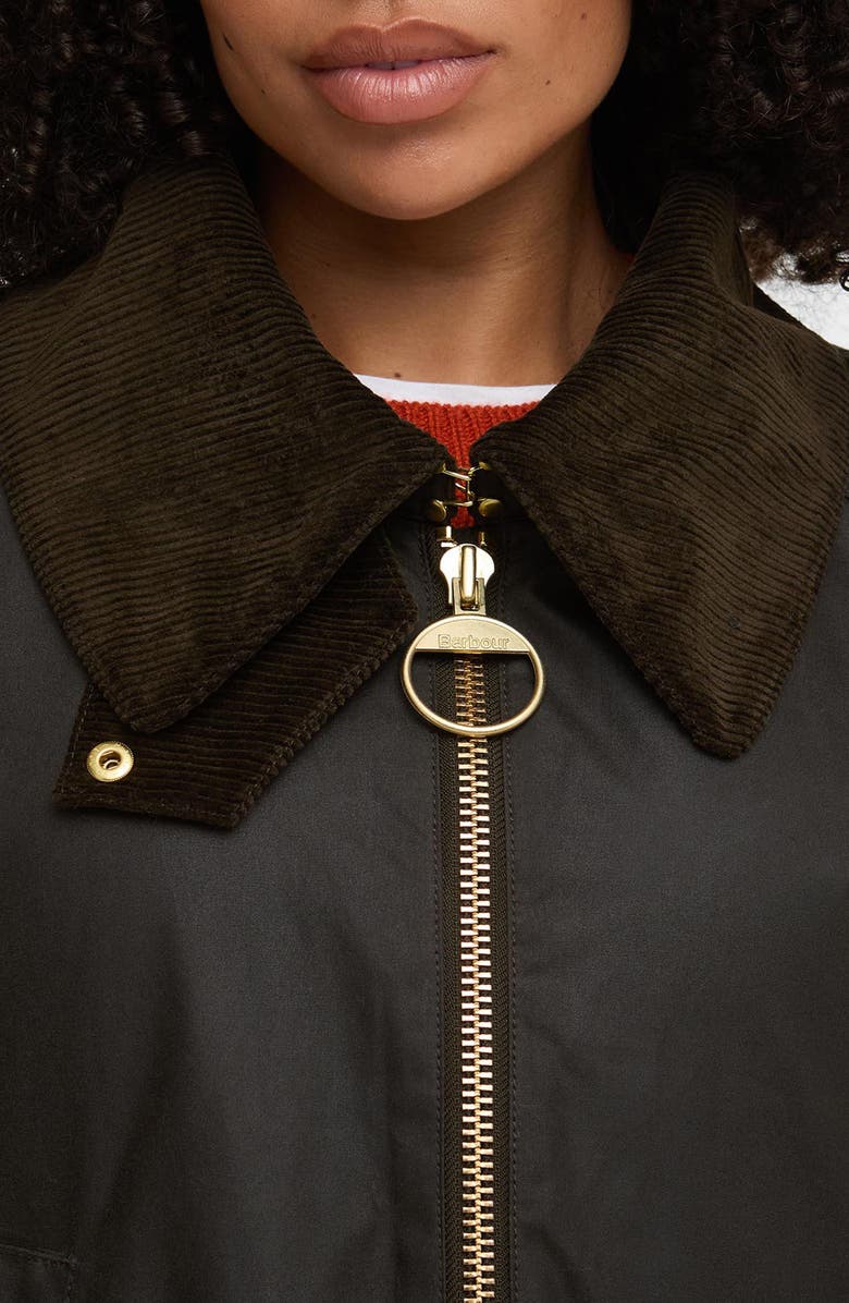 Barbour Allerston Water Repellent Waxed Cotton Jacket, Alternate, color, Olive/ Ancient