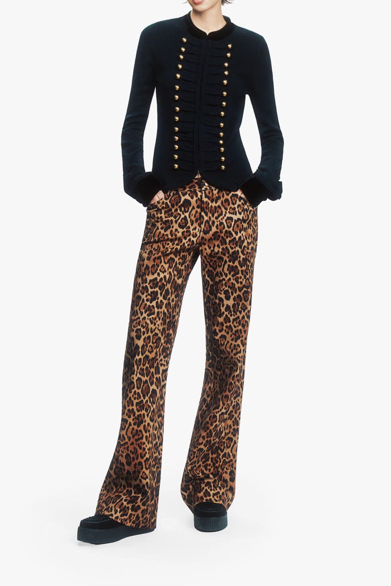Leopard Denim Jeans, Alternate, color, HONEY MULTI