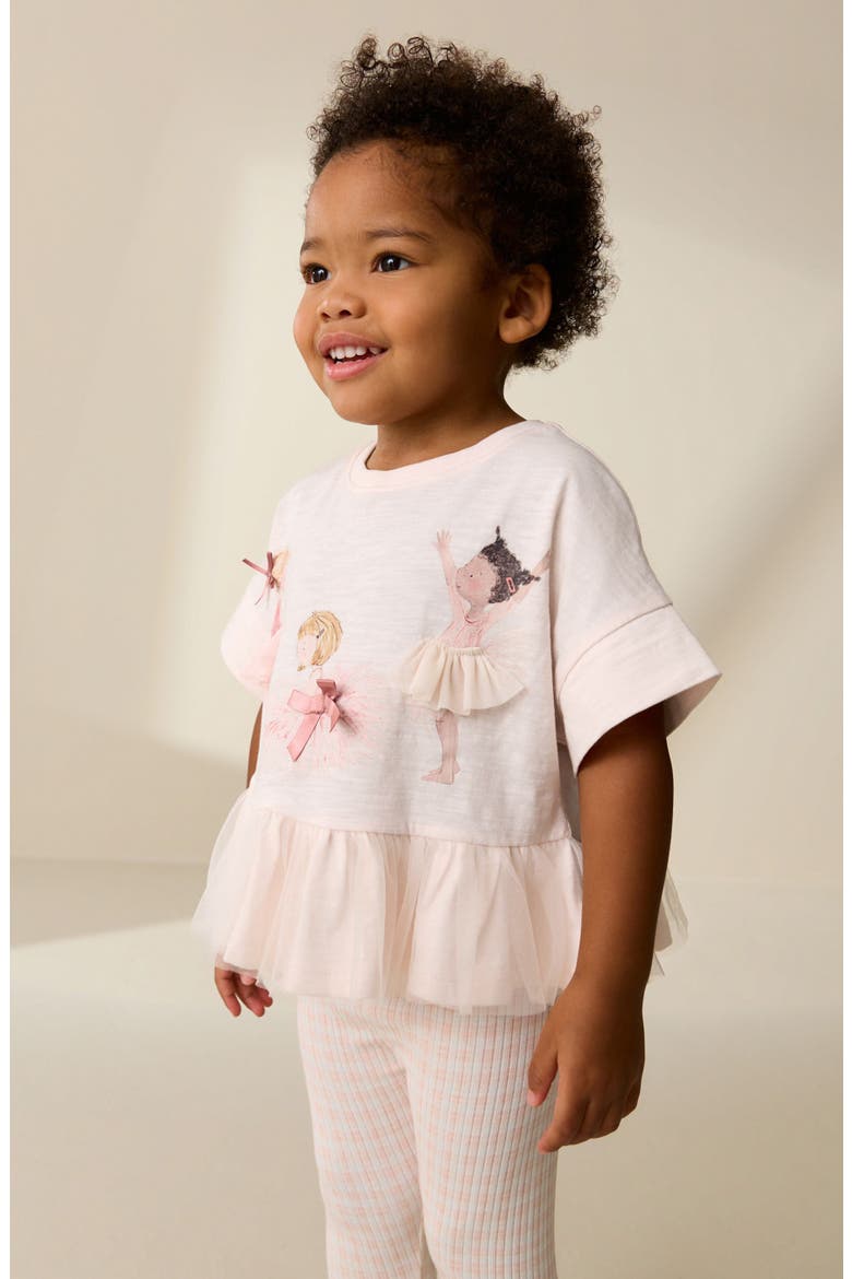 Kids' Ballerina Peplum Top & Leggings Set, Alternate, color, PINK