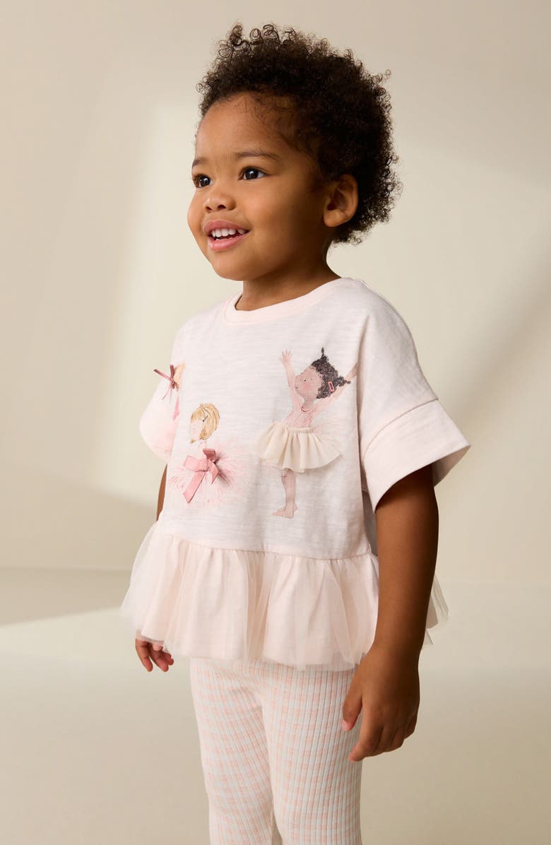 NEXT Kids' Ballerina Peplum Top & Leggings Set, Alternate, color, Pink