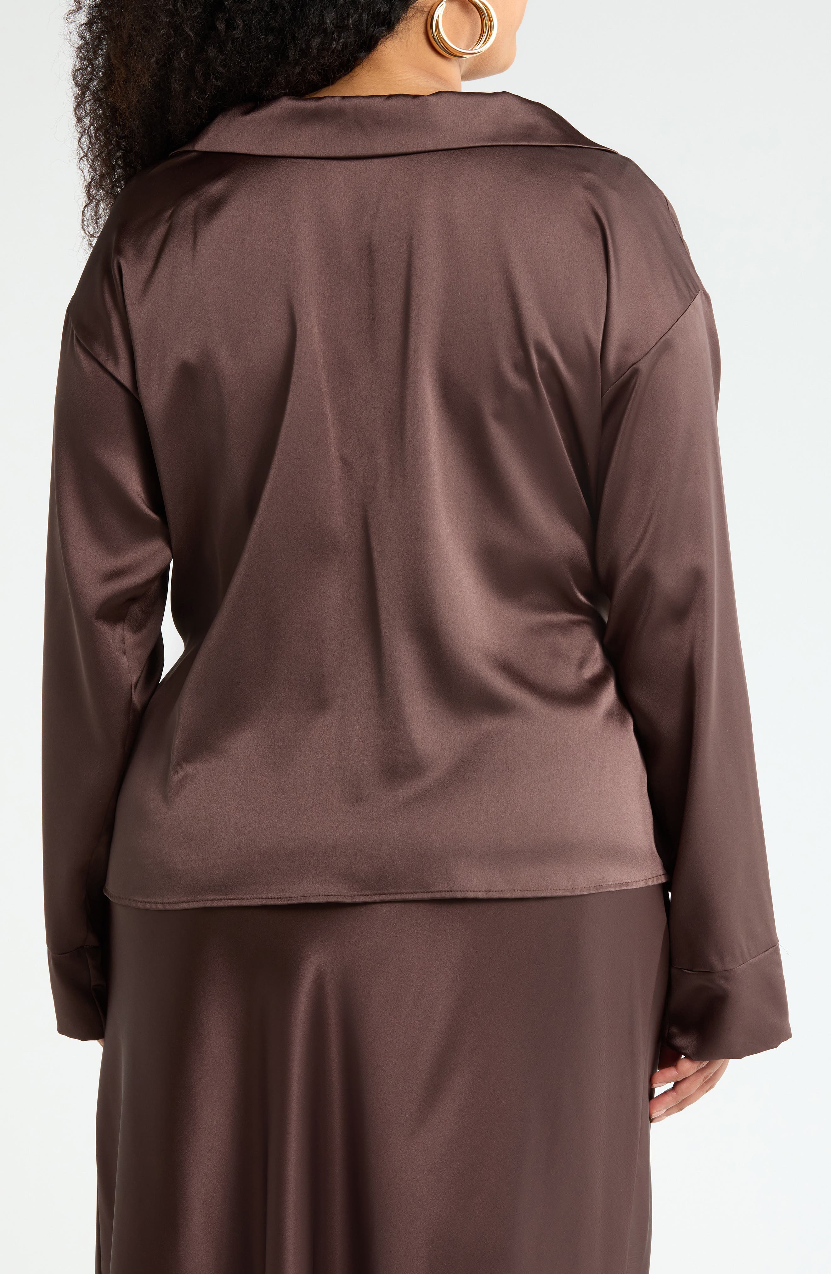 Faux Wrap Satin Top - image 4
