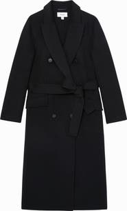 Reiss Maeve Belted Double Breasted Wool Blend Coat