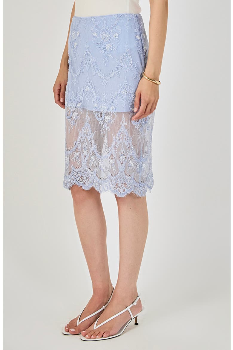 Sequin Lace Midi Skirt, Alternate, color, POWDER BLUE