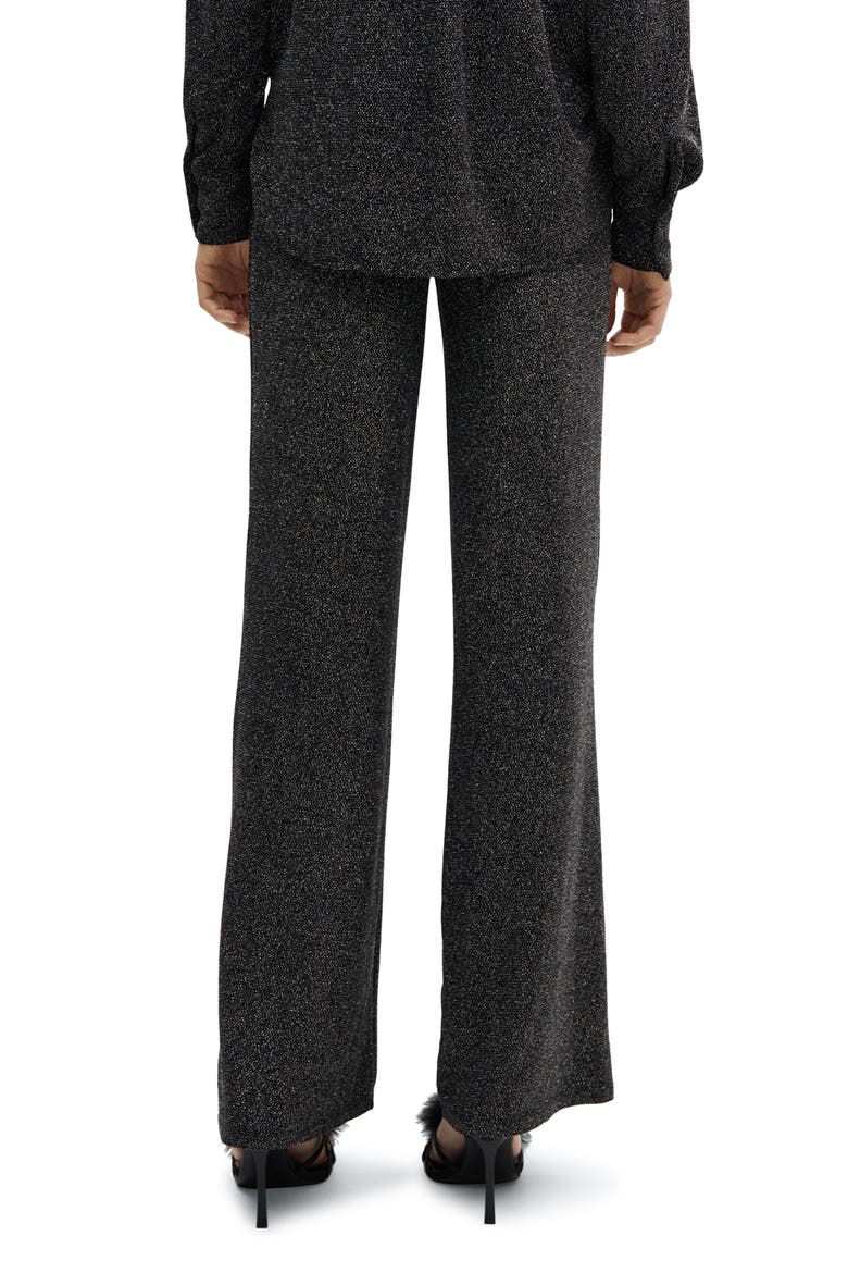 Metallic High Waist Straight Leg Pants, Alternate, color, SILVER