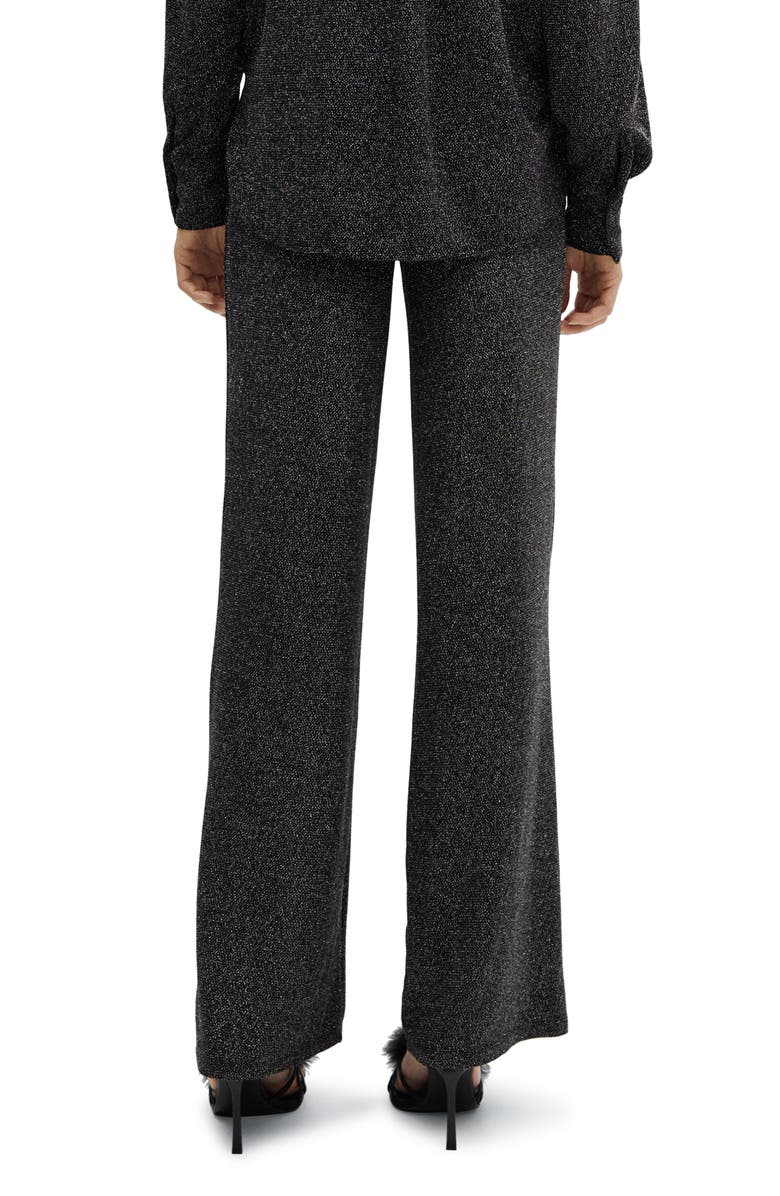 MANGO Metallic High Waist Straight Leg Pants, Alternate, color,