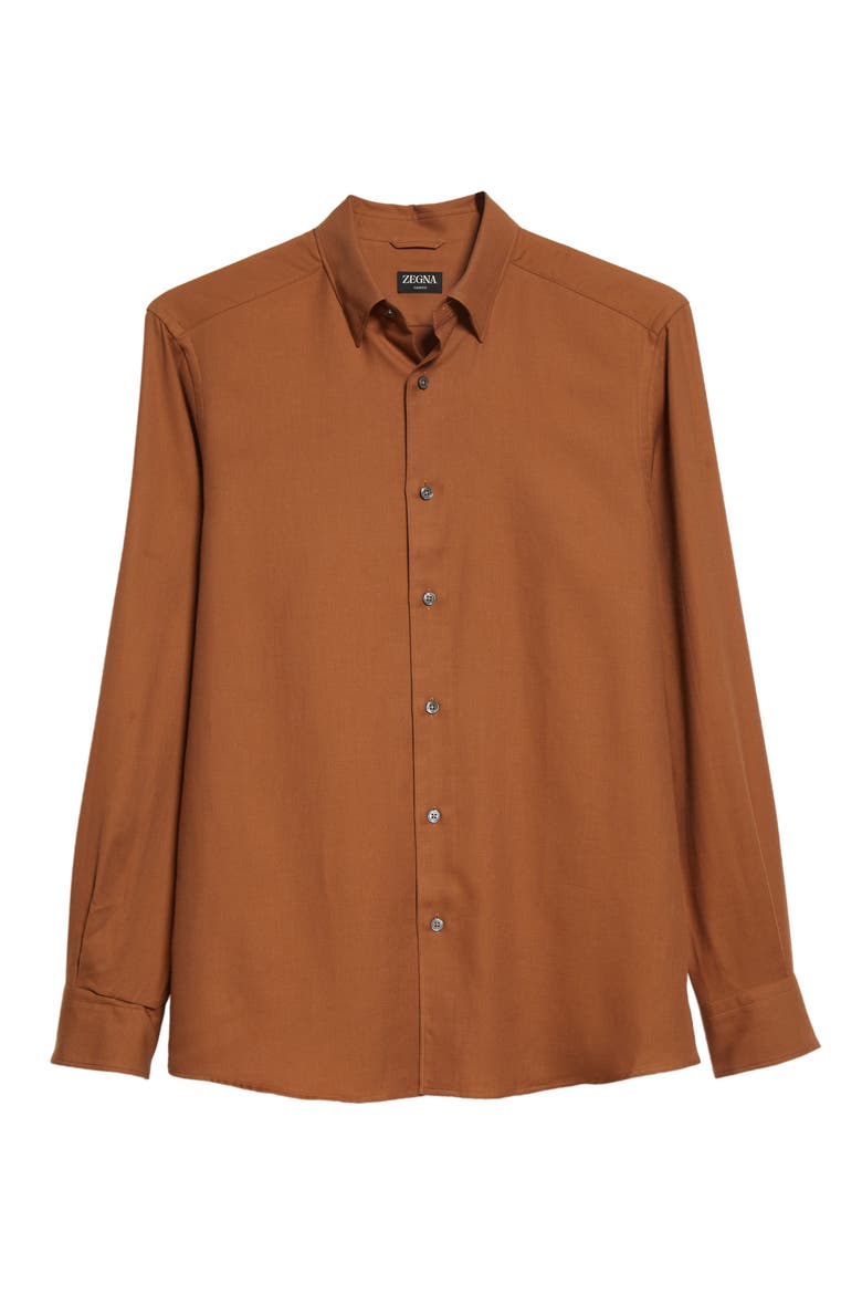 Cotton & Cashmere Button-Up Shirt, Alternate, color, VICUNA