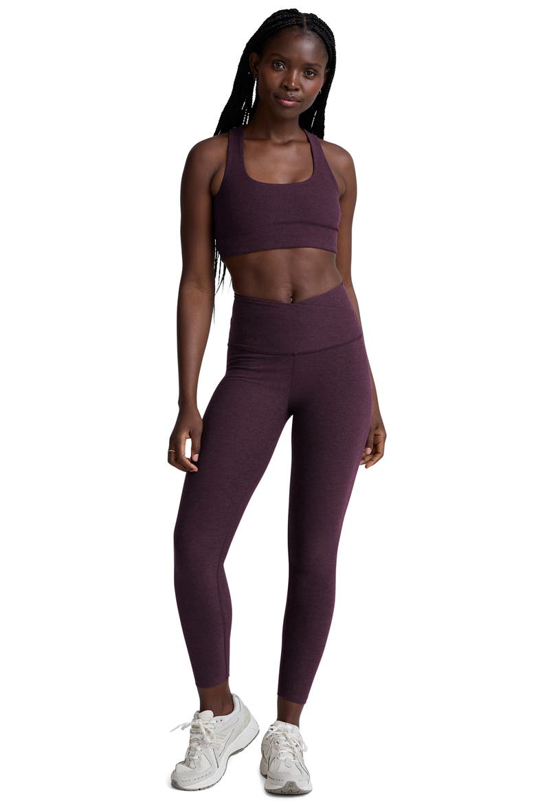 Space Dye Simplicity Racerback Sports Bra, Alternate, color, EGGPLANT PURPLE HEATHER