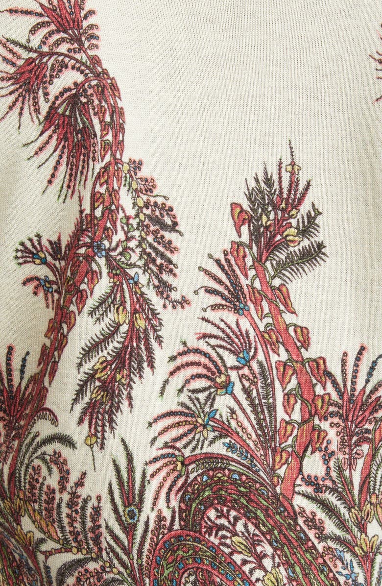 Etro Floral Paisley Silk & Cashmere Shell, Alternate, color, Print On White Base