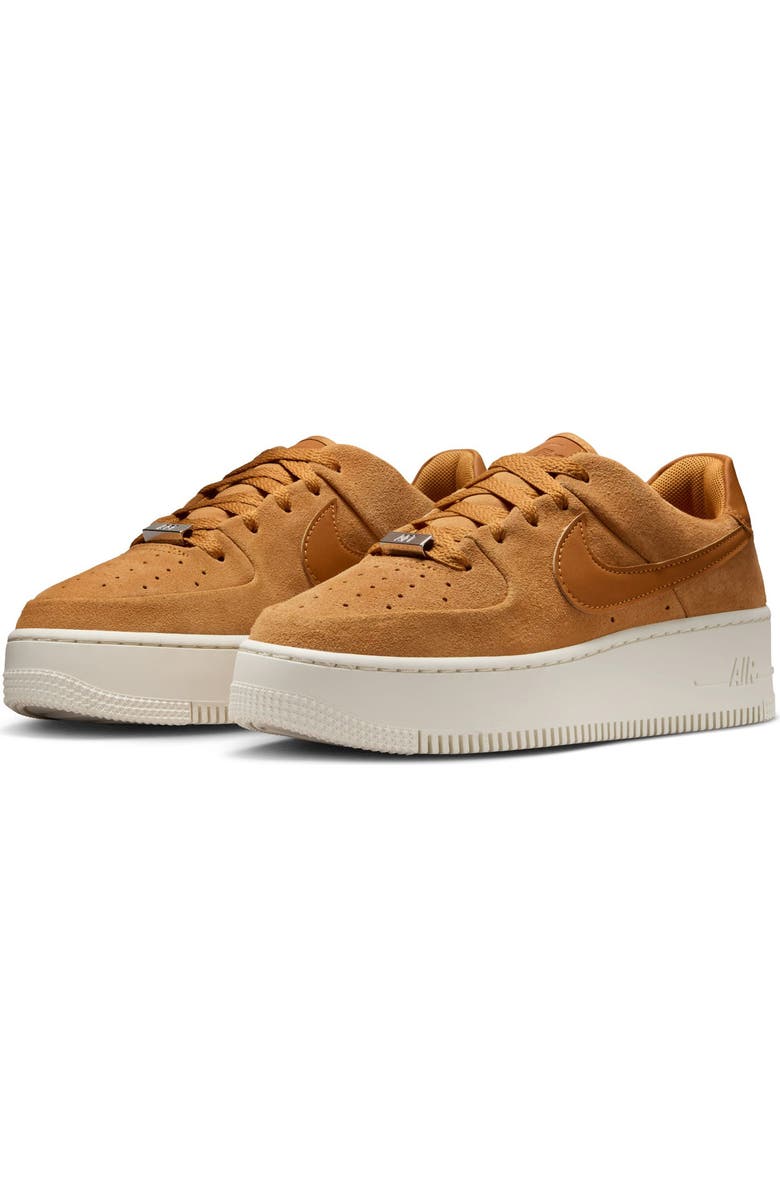 Nike Air Force 1 Sage Low Platform Sneaker, Main, color, Desert/ Ochre/ Ivory