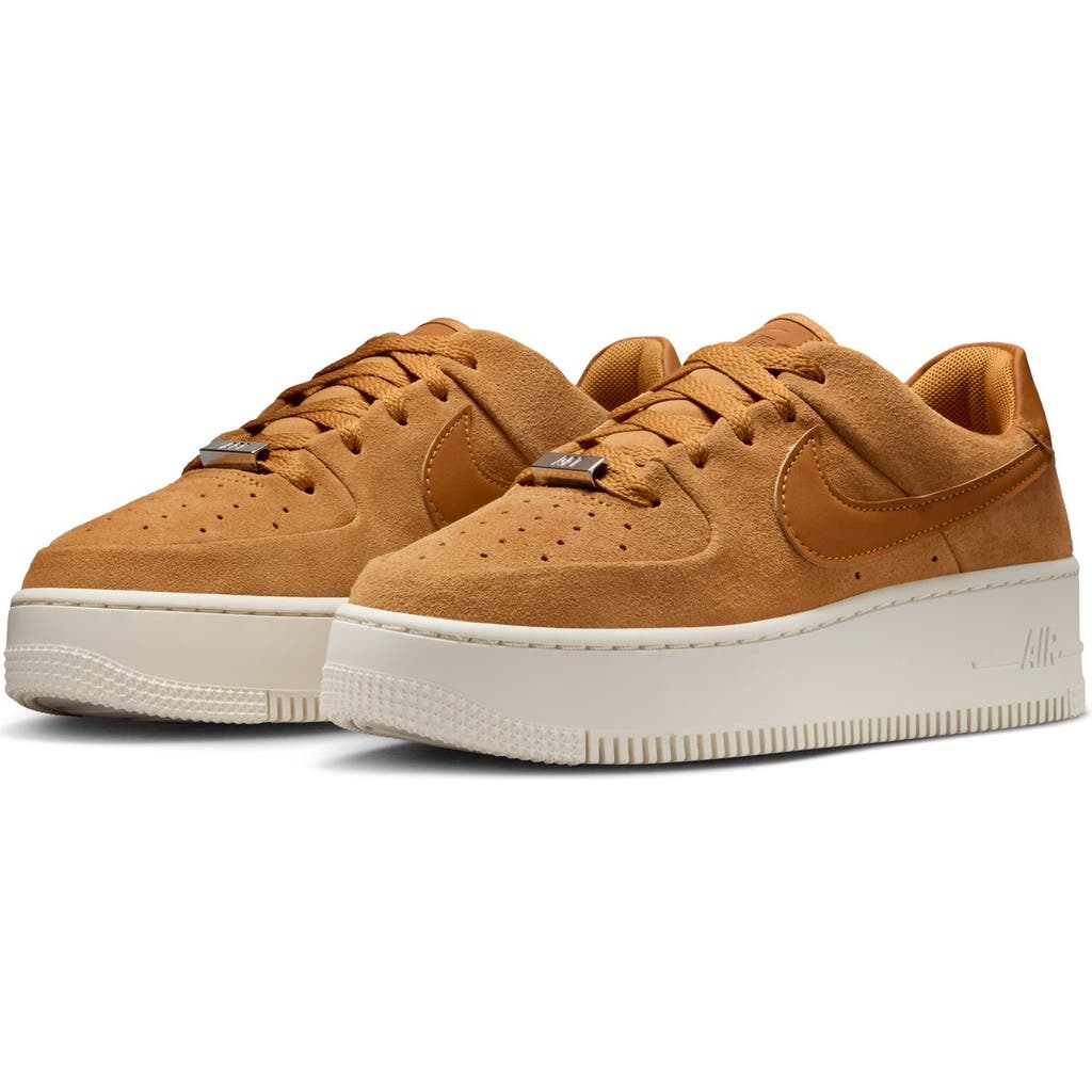 Nike Air Force 1 Sage Low Platform Sneaker In Brown