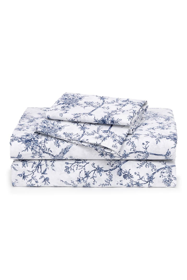 Timeless Toile Cotton Percale Pillowcases, Main, color, WHITE/ BLUE