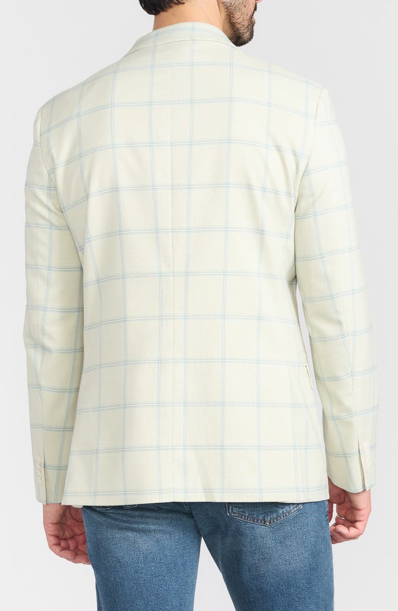 SAVILE ROW CO Mayfair Windowpane Notch Lapel Blazer, Alternate, color, Cream