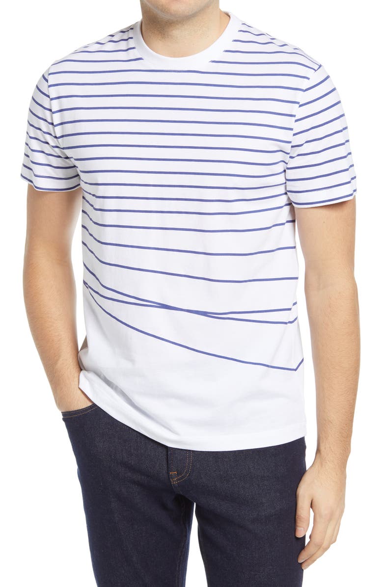 French Connection Warped Breton Stripe Men's T-Shirt, Main, color, 