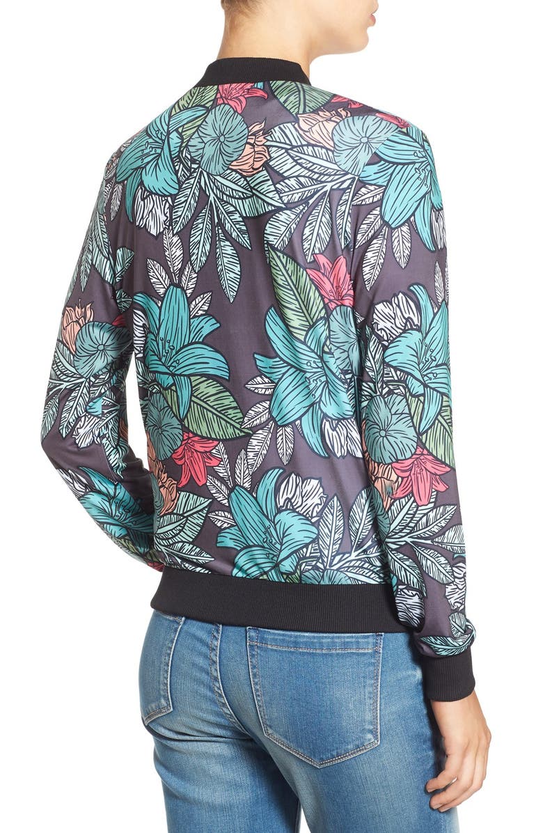 Missguided Floral Print Bomber Jacket, Alternate, color,