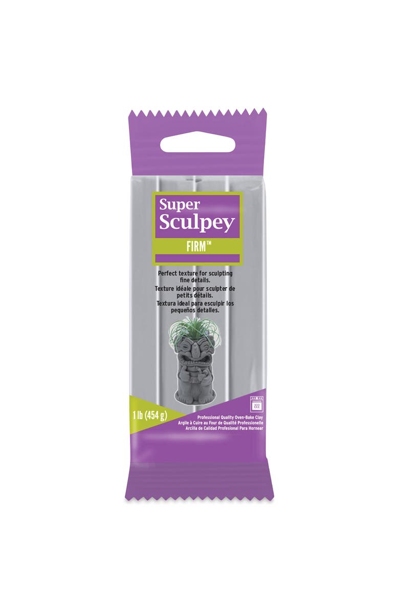 Sculpey Super Sculpey Firm Clay Gray, 1lb Polymer, Main, color, Multicolored