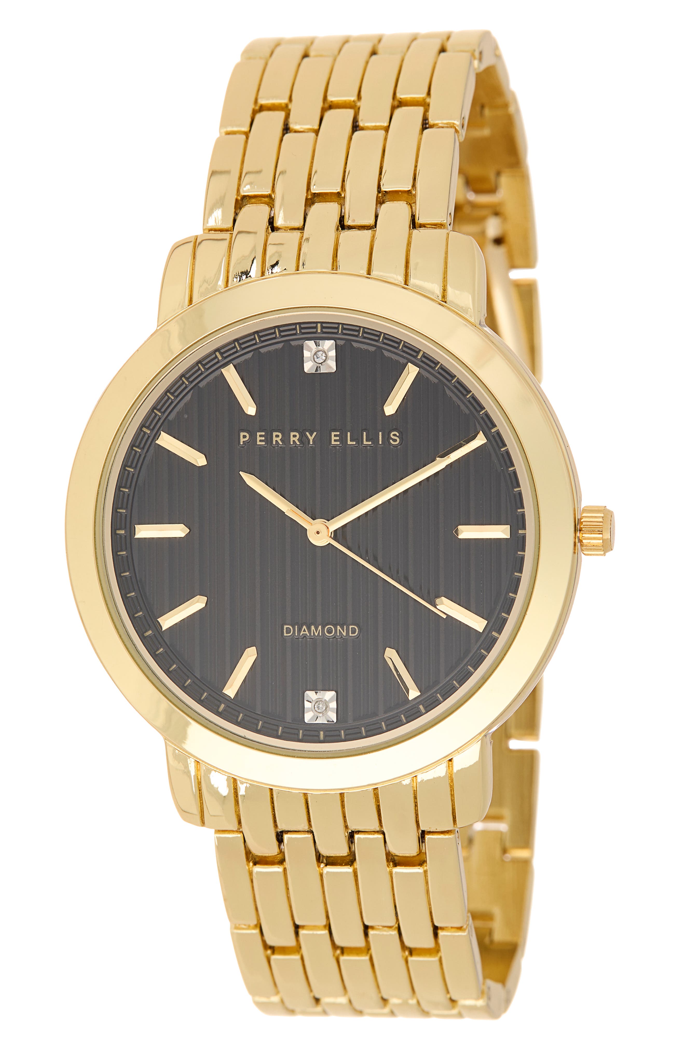 Perry Ellis Slim Diamond Bracelet Watch, 41mm