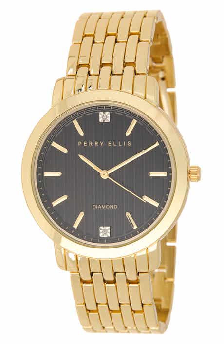 Perry Ellis Slim Diamond Bracelet Watch, 41mm