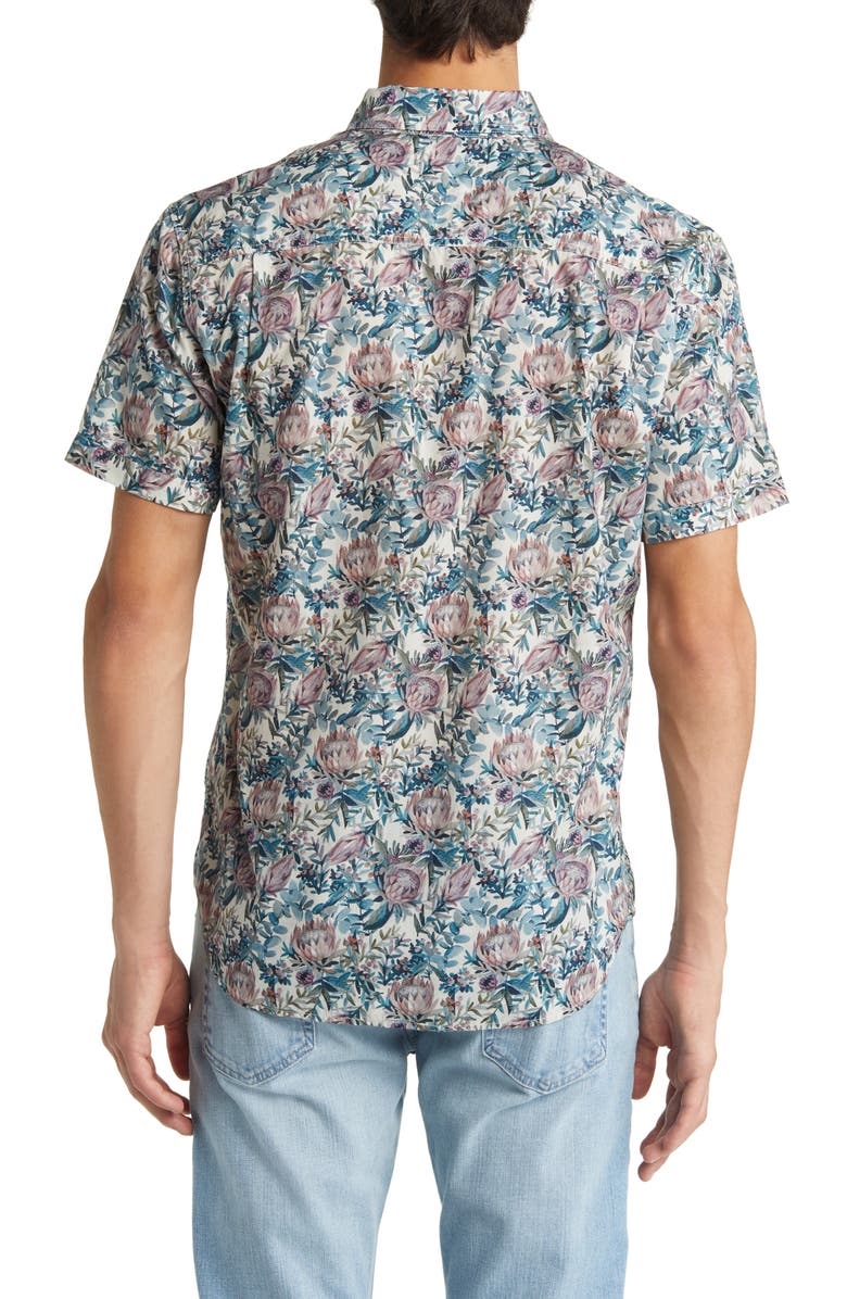 Rails Monaco Floral Short Sleeve Button-Up Shirt, Alternate, color, 