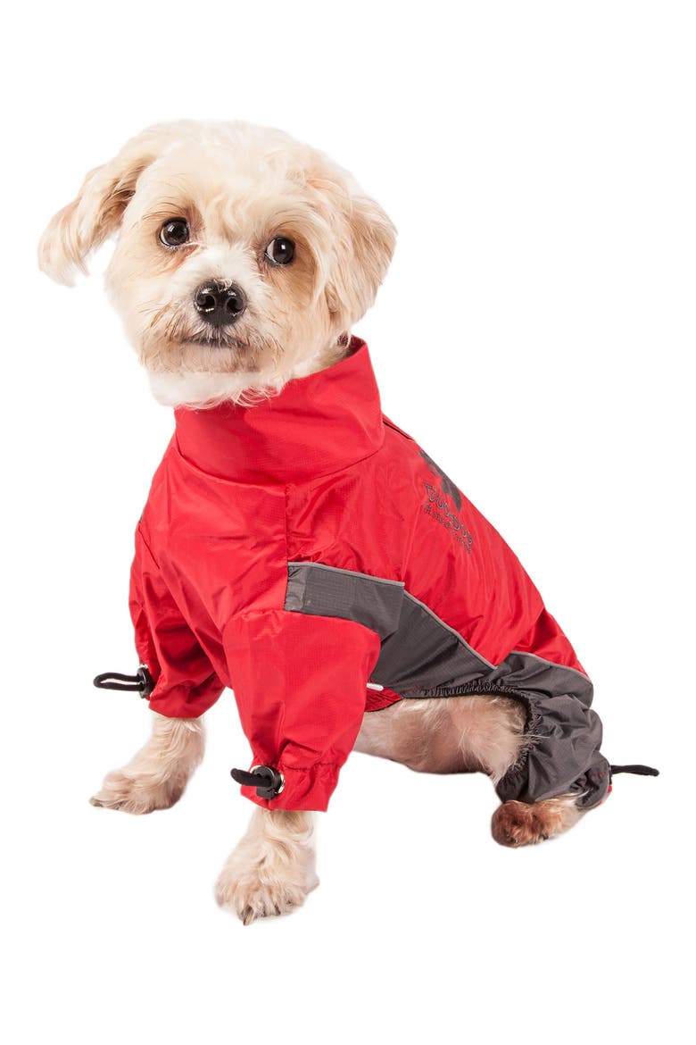 Quantum-Ice Full-Bodied Adjustable and 3M Reflective Dog Jacket - Medium, Alternate, color, RED CHARCOAL GREY