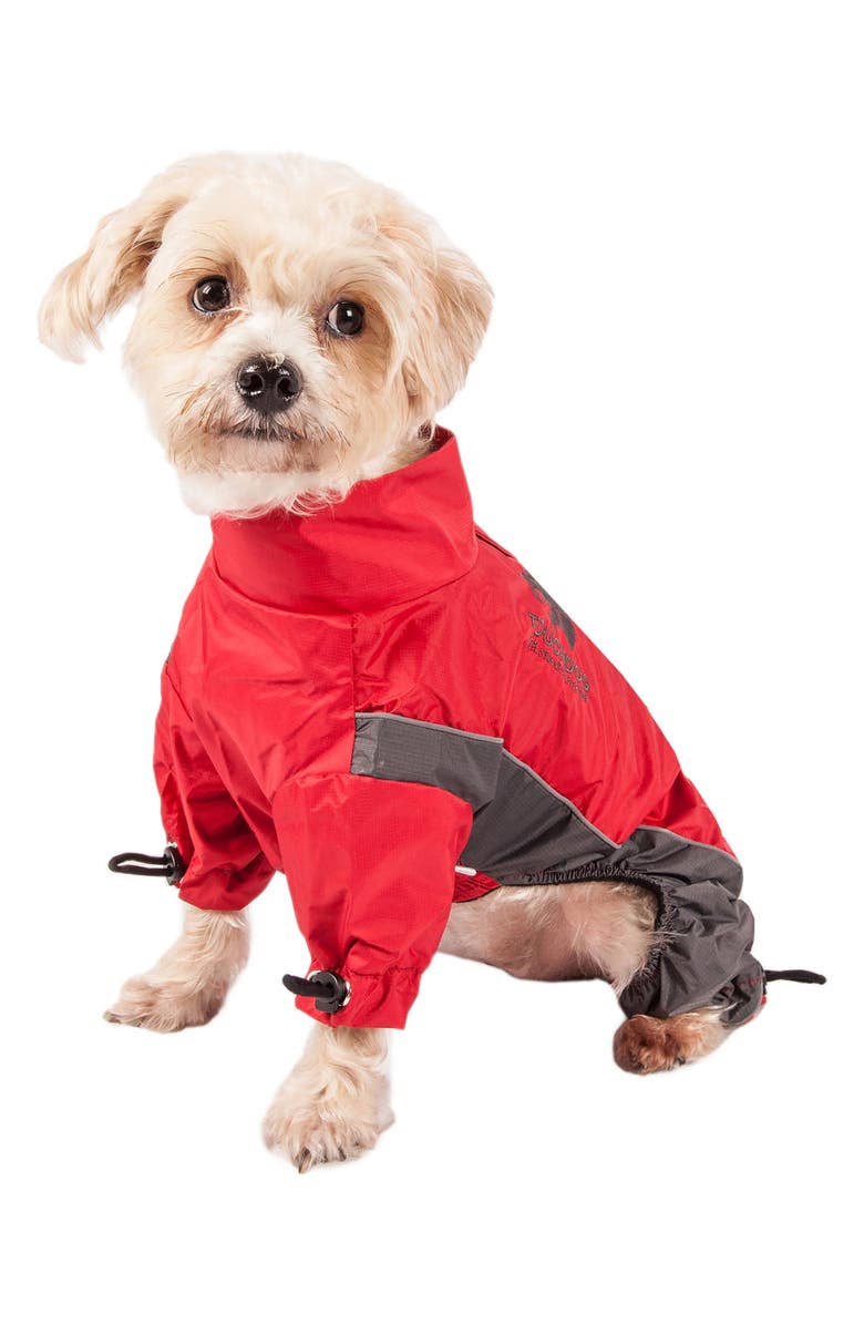 TOUCHDOG Quantum-Ice Full-Bodied Adjustable and 3M Reflective Dog Jacket - Medium, Alternate, color, Red Charcoal Grey