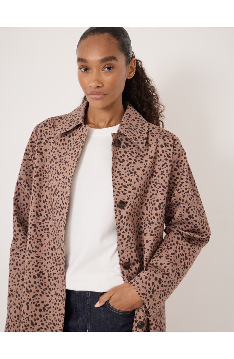 Hush Carter Cotton Car Coat, Alternate, color, Fawn Print Brown