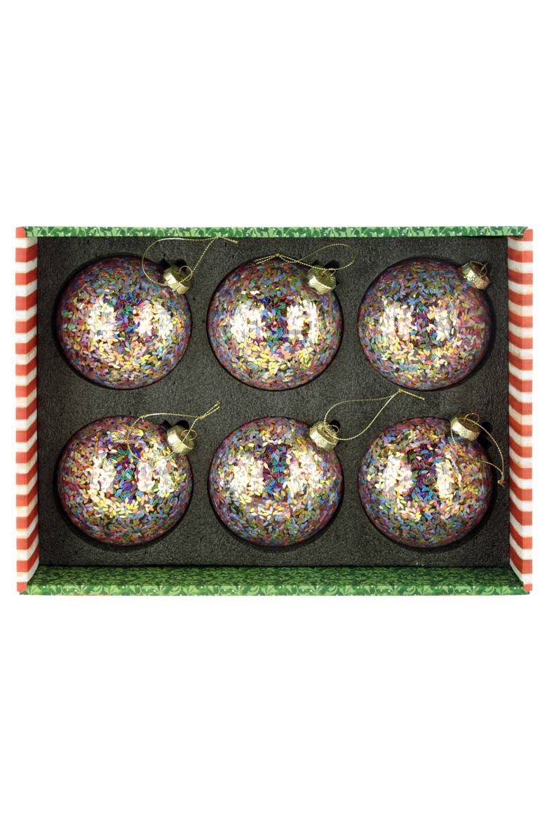 Iridescent Confetti Ornament, Box of 6, Alternate, color, Gold