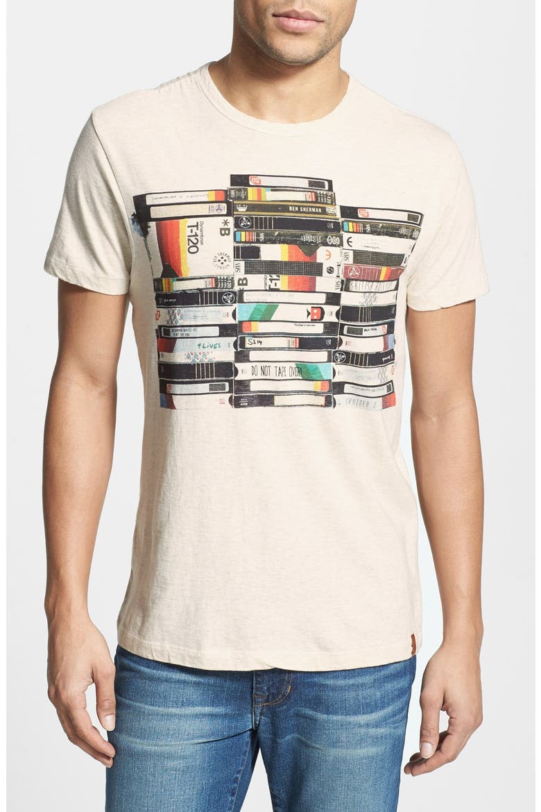 'VHS' Graphic T-Shirt, Main, color, LIGHT SAND