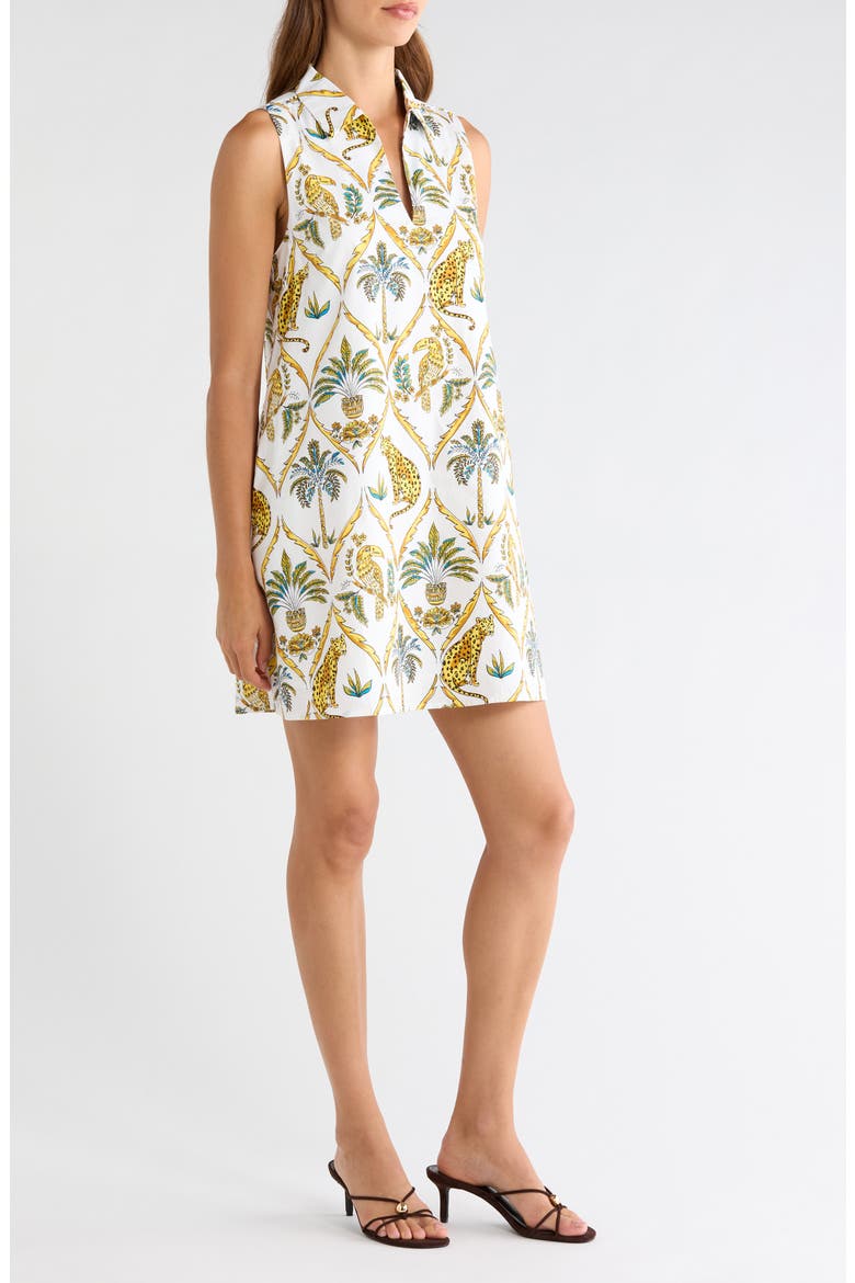 Lexya Print Sleeveless Minidress, Alternate, color, WHITE-CAMEL