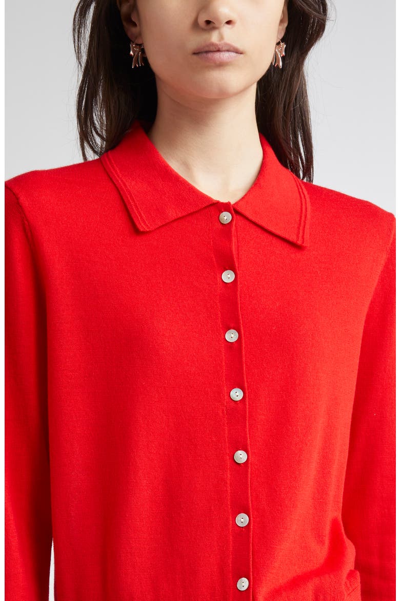 Summers Merino Wool Cardigan, Alternate, color, RED