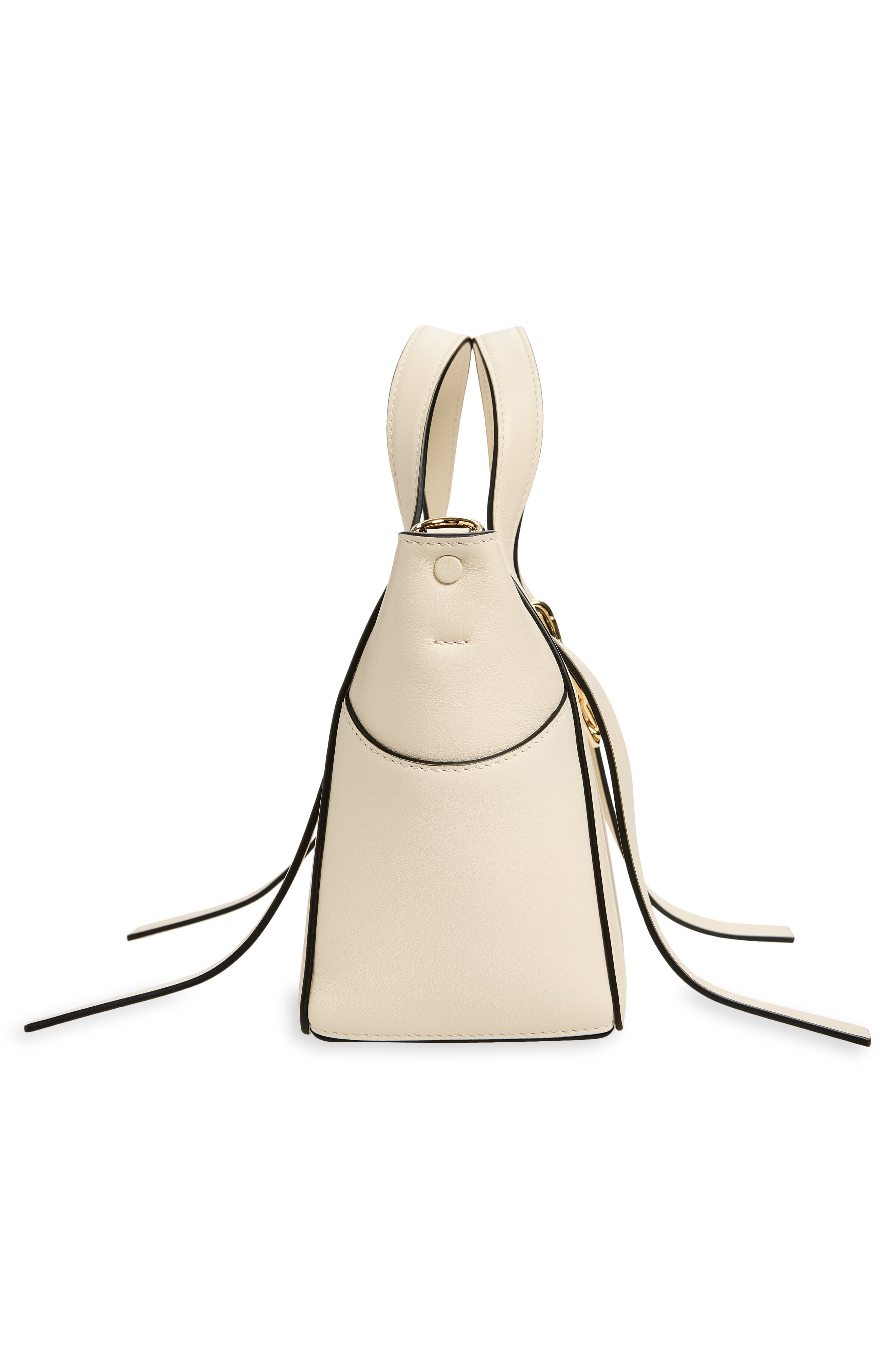 Small Snatch Leather Chain Zip Tote, Alternate, color, CREAM