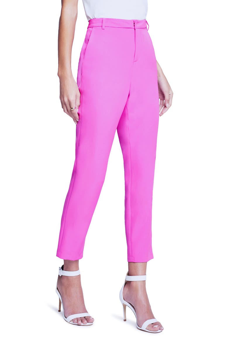 L'AGENCE Ludivine Crop Trousers, Alternate, color, Bright Violet