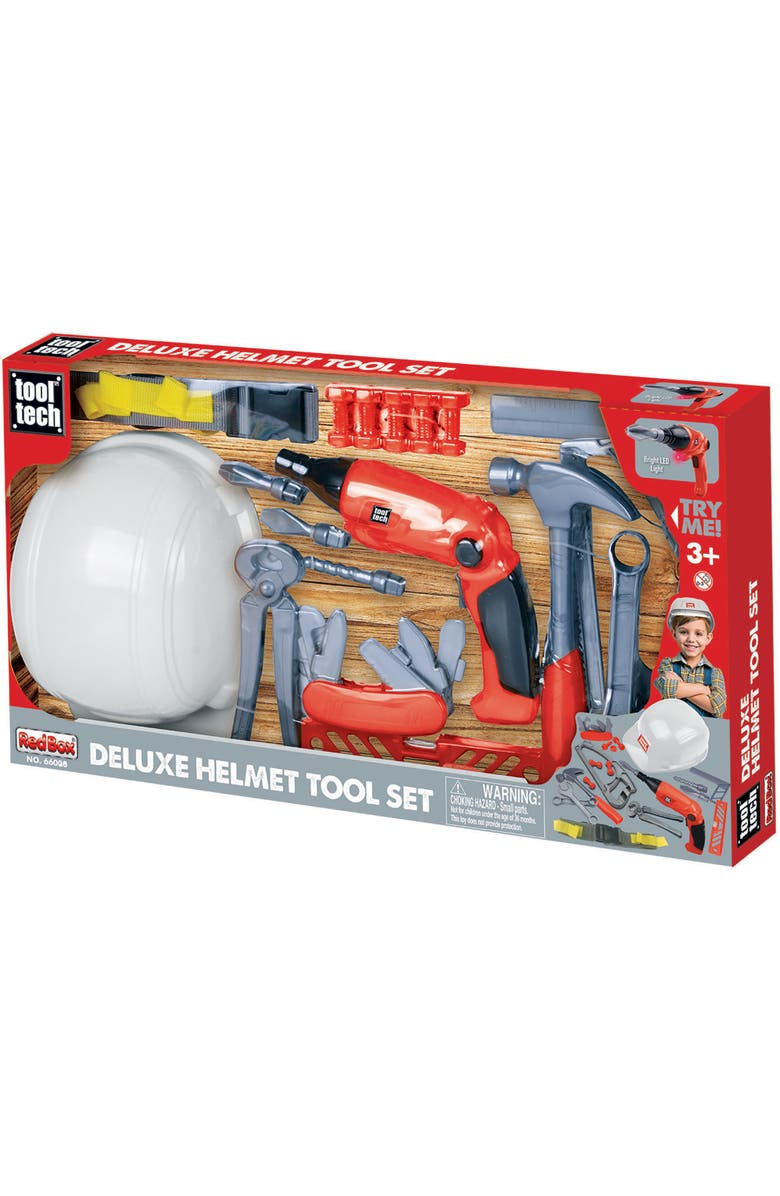 Red Box Tool Tech Deluxe Helmet Toy Tool Set, Alternate, color, Multicolored