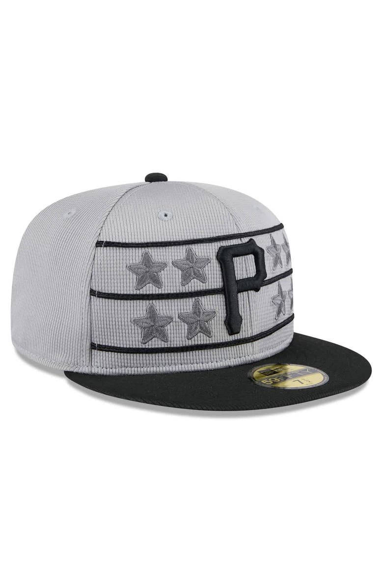 New Era Men's New Era Gray/Black Pittsburgh Pirates 2025 Batting Practice 59FIFTY Fitted Hat, Alternate, color, Gray