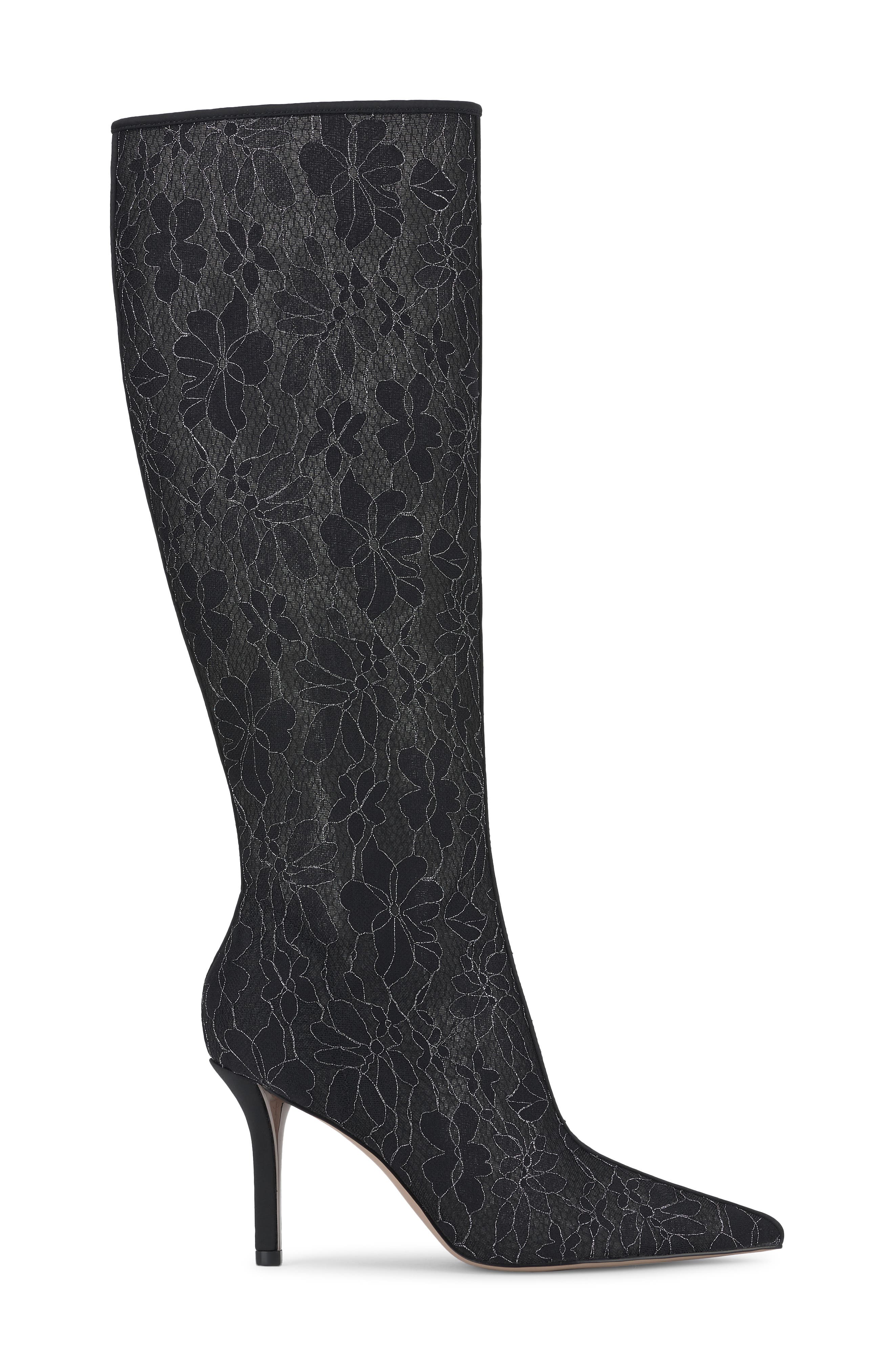 Juleira Knee High Boot, Alternate, color, BLACK/ PEWTER