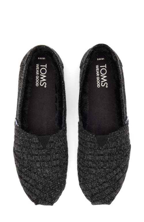 Toms Alpargata Faux Fur Lined Slip-on In Black