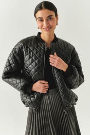 Exquise Dulce Quilted Faux Leather Jacket