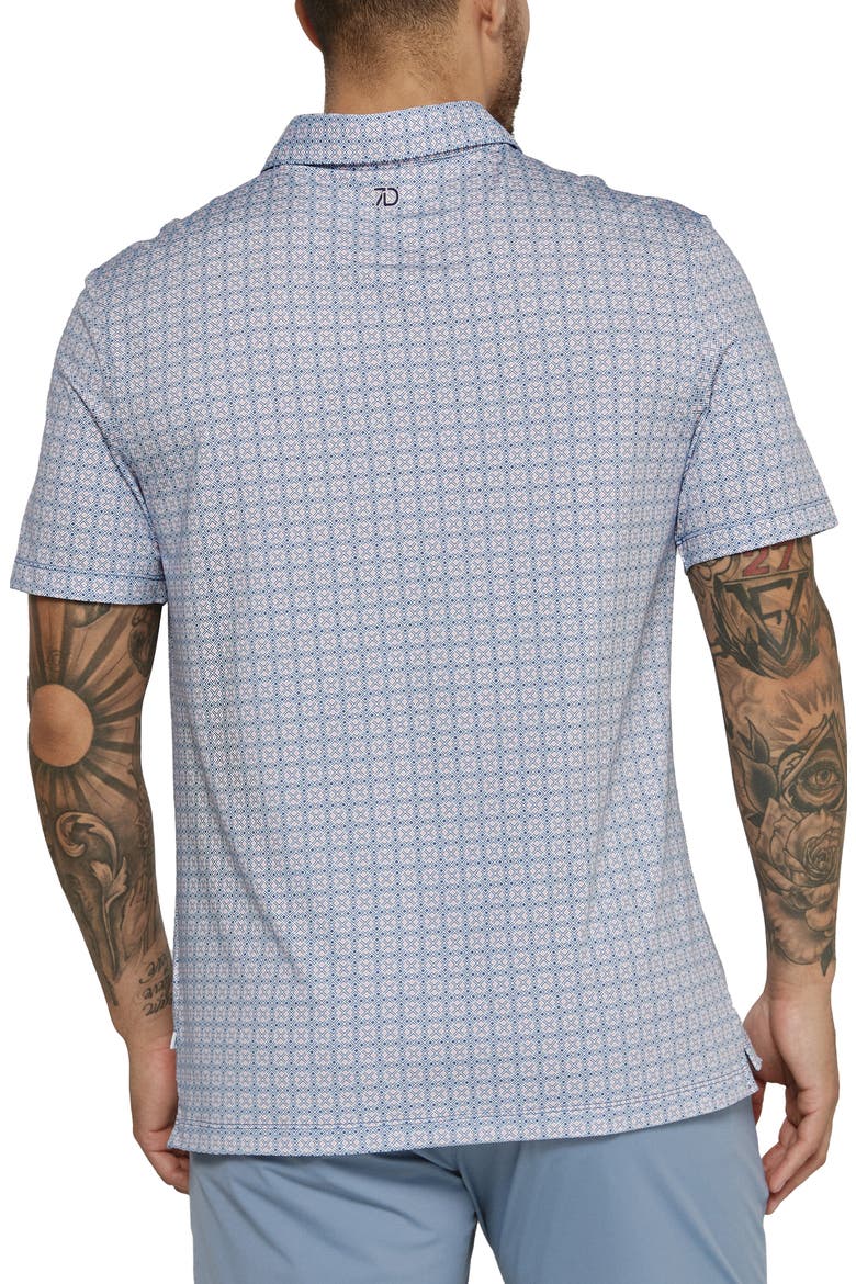 Jaxon Geo Print Performance Polo, Alternate, color, BLUE