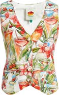 FARM Rio Cocktail Print Linen Vest