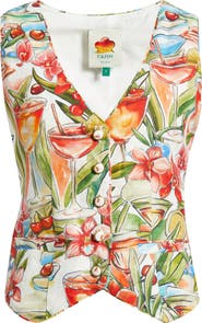 FARM Rio Cocktail Print Linen Vest